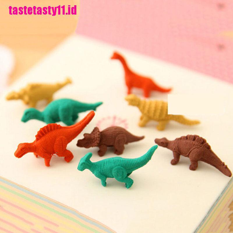 (TTID) 8pcs Penghapus Karet Bentuk Telur Dinosaurus Lucu Untuk Stationery Pelajar / Kantor