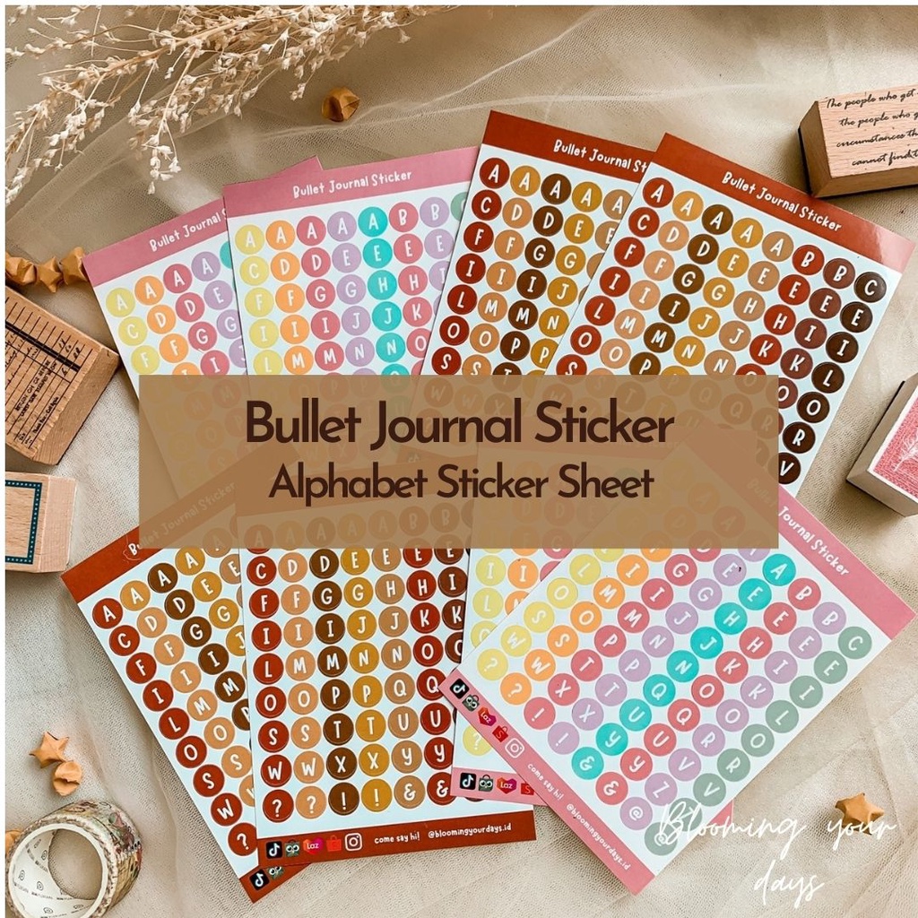 

Bloomingyourdays ALPHABET Sticker Deco DIY Planner BUJO Vintage Cute Stiker Huruf