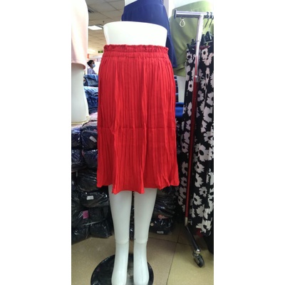 Promo Rok Span Pendek Plisket Semi Sutra