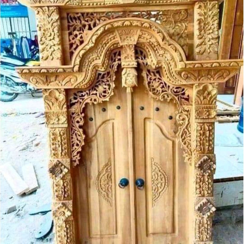 Jendela gebyok jati jepara mentahan