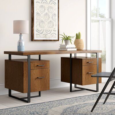 furniture meja kerja minimalis, meja kantor industrial, meja kerja jati