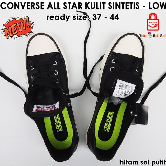 promo sepatu converse low hitam (kulit sintetis) - hitam, 37 terbaru