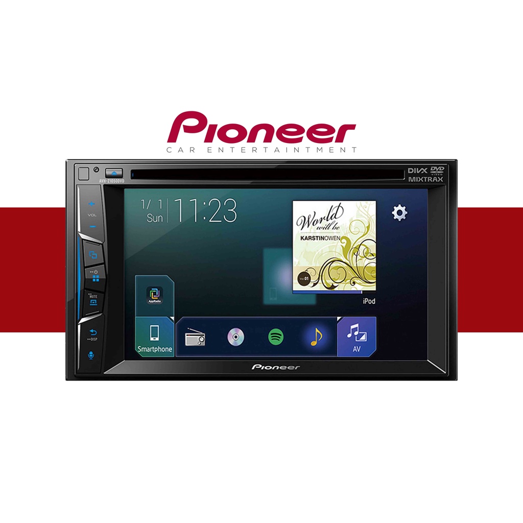 Pioneer AVH-Z1050DVD Double Din DVD Time Alignment Apple Car Play Spotify