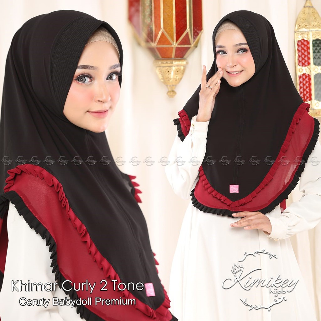 Jilbab INSTAN JUMBO CURLY 2 TONE MATT CERUTY BABYDOLL BY KIMIKEY