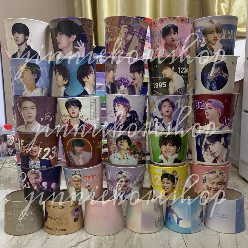 BTS CUPHOLDER OFFICIAL FANSITE BIRTHDAY EVENT MEMBER GROUP OT7 RM V SEOKJIN JIN JUNGKOOK JK TAE TAEH