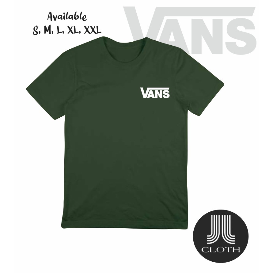 T shirt Baju Kaos Distro Pria Wanita Vans Logo Cotton Combed 30s