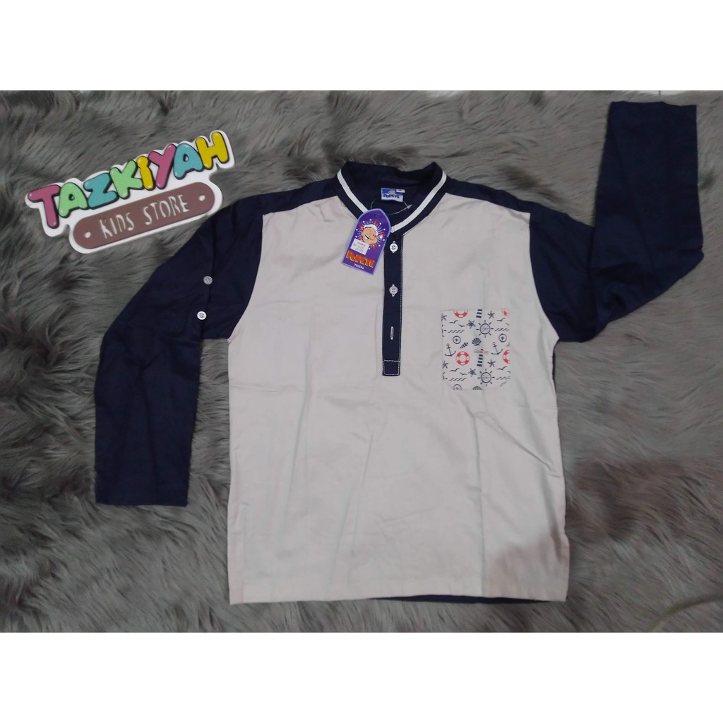 Busana Muslim Set Koko Anak Laki-Laki Popeye Krem Size M