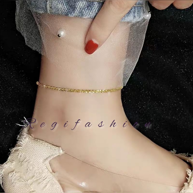 Gelang titanium original kaki&amp;tangan gold terlaris fashion wanita kekinian terbaru anti karat tidak luntur