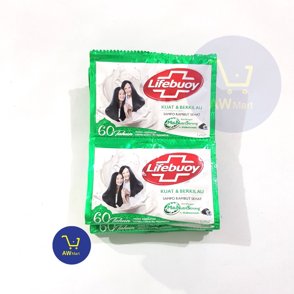 LIFEBUOY SHAMPOO 12 SACHET X 9 ML RENCENG - KUAT BERKILAU &amp; ANTI KETOMBE