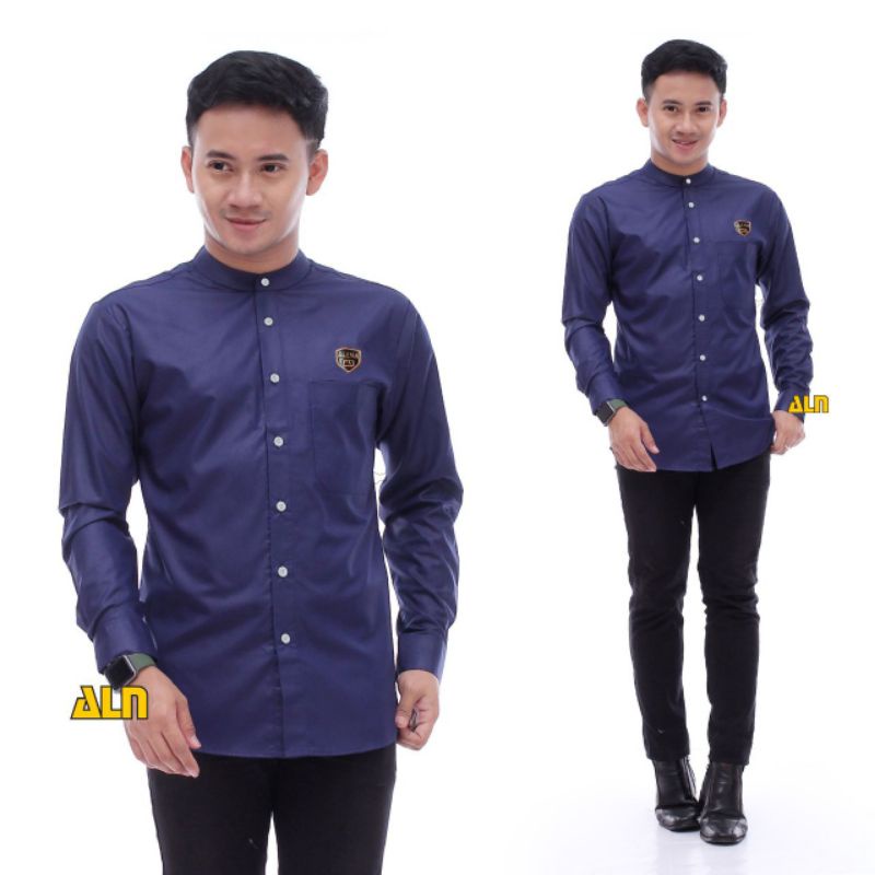 KEMKO KALEP ATASAN BAJU KOKO COWOK DEWASA REMAJA POLOS BIRU DONGKER NAVY NAVI MERAH MARUN MAROON COK