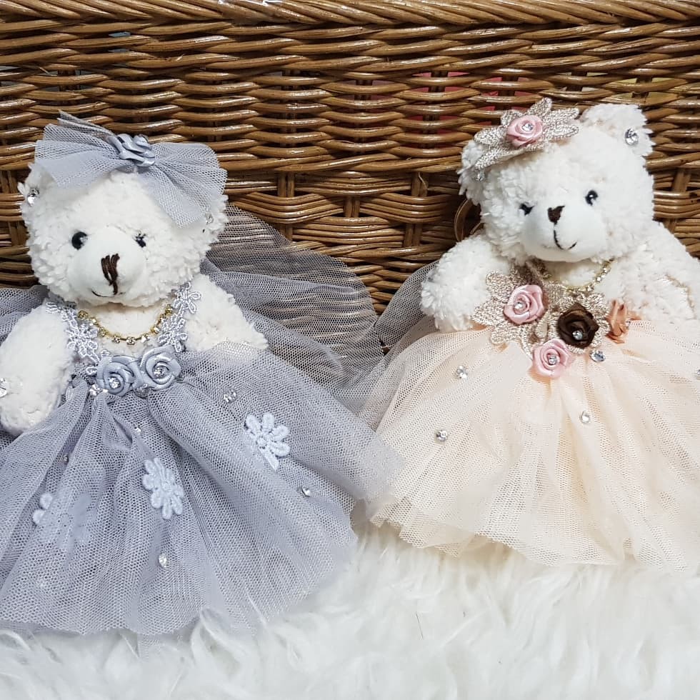 teddy brides doll bag charm 13cm