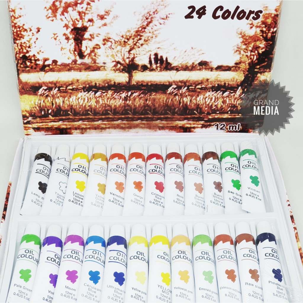 

[GRAND MEDIA] CAT MINYAK / OIL COLOUR BAZIC 24 WARNA