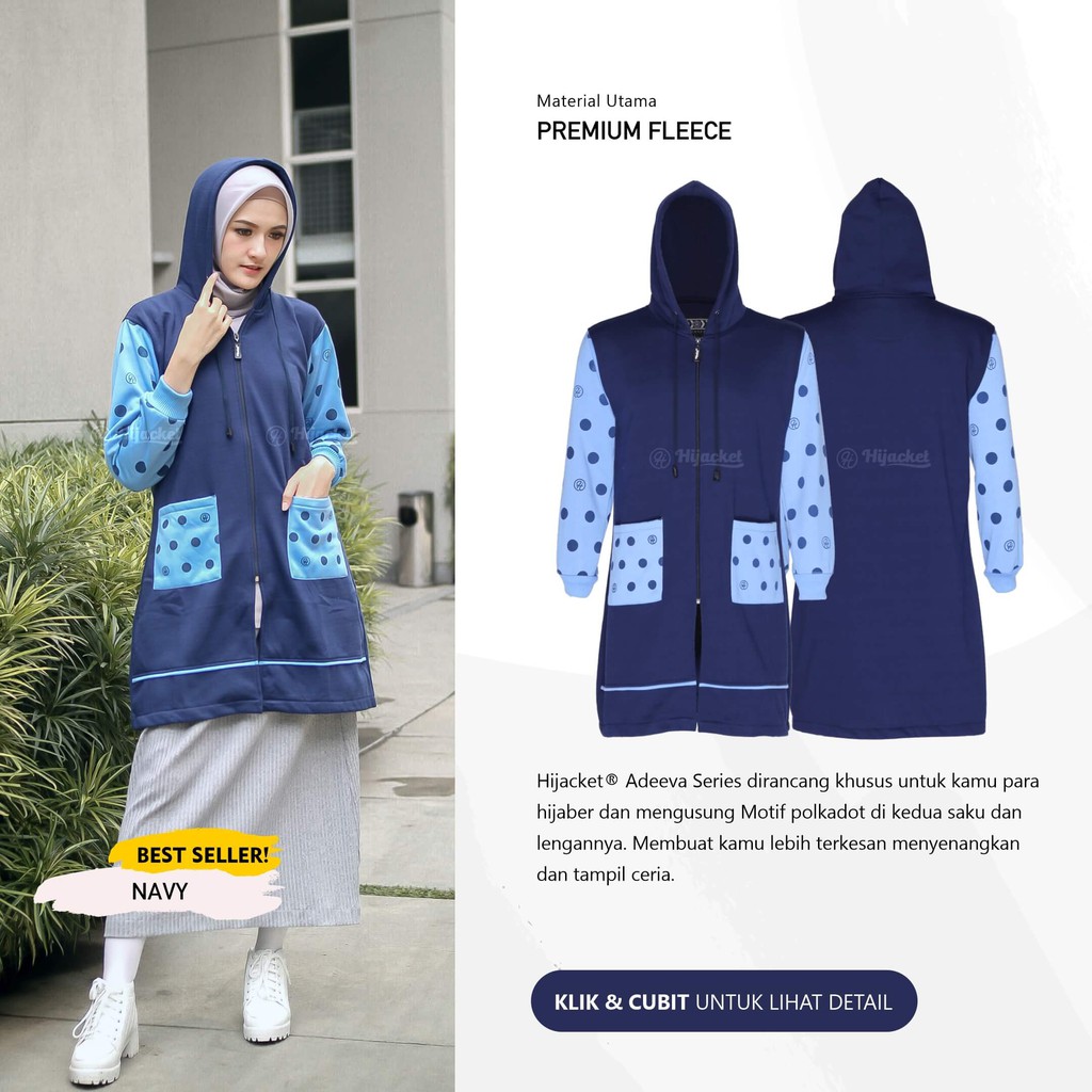 HIJACKET ADEEVA ORIGINAL Jacket Hijaber Jaket Wanita Muslimah Azmi Hijab