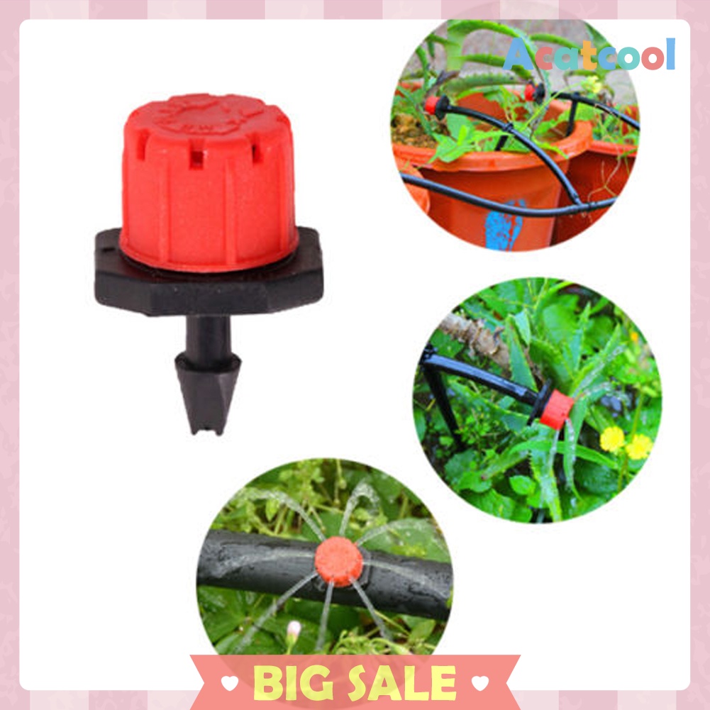 100 x Adjustable Garden Irrigation Misting Micro Flow Water Dropper Head