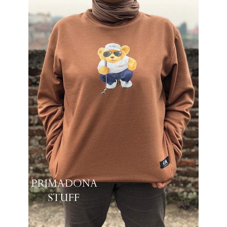 crewneck sweater wanita flece ori terbaru L XL XXL