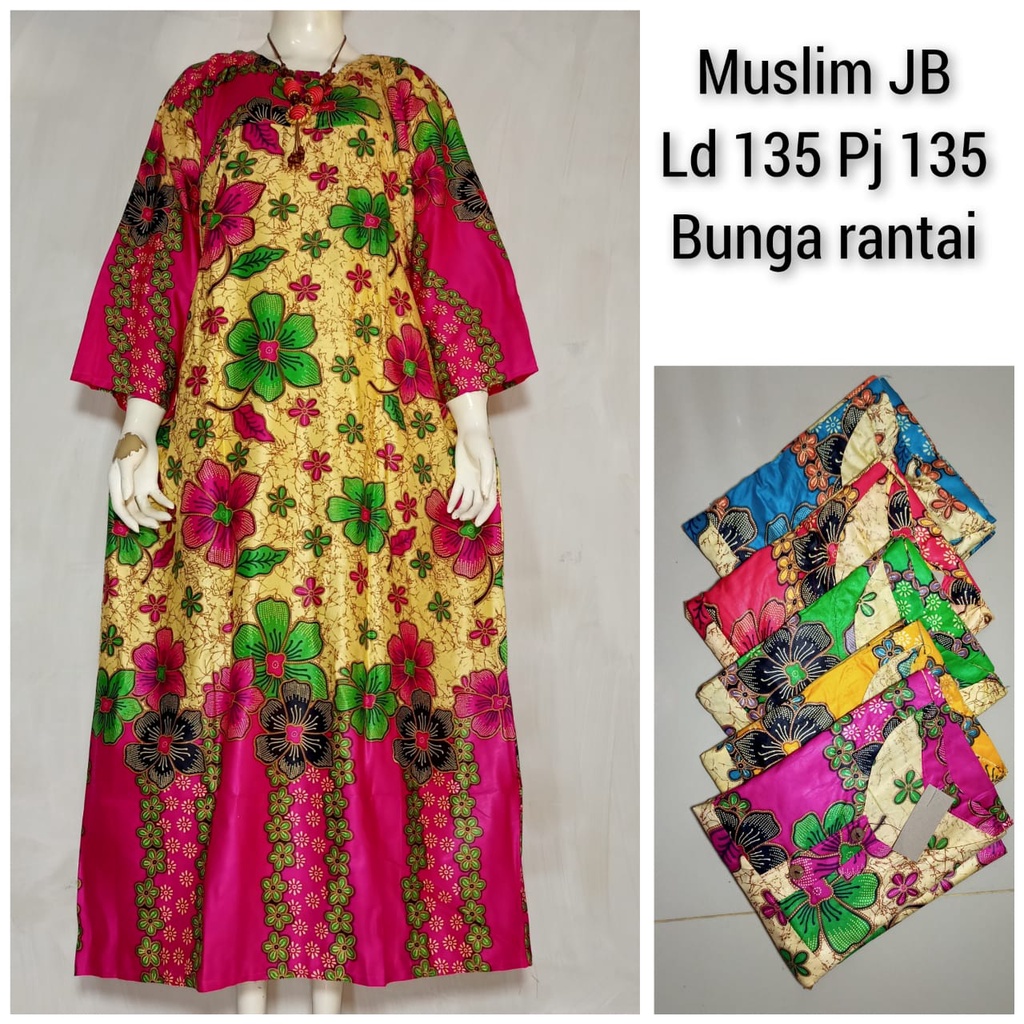 Daster XXL Gamis Busui Panjang Larissa Motif Bunga | Daster Gamis Busui Jumbo Rayon Bali Solo LD 135
