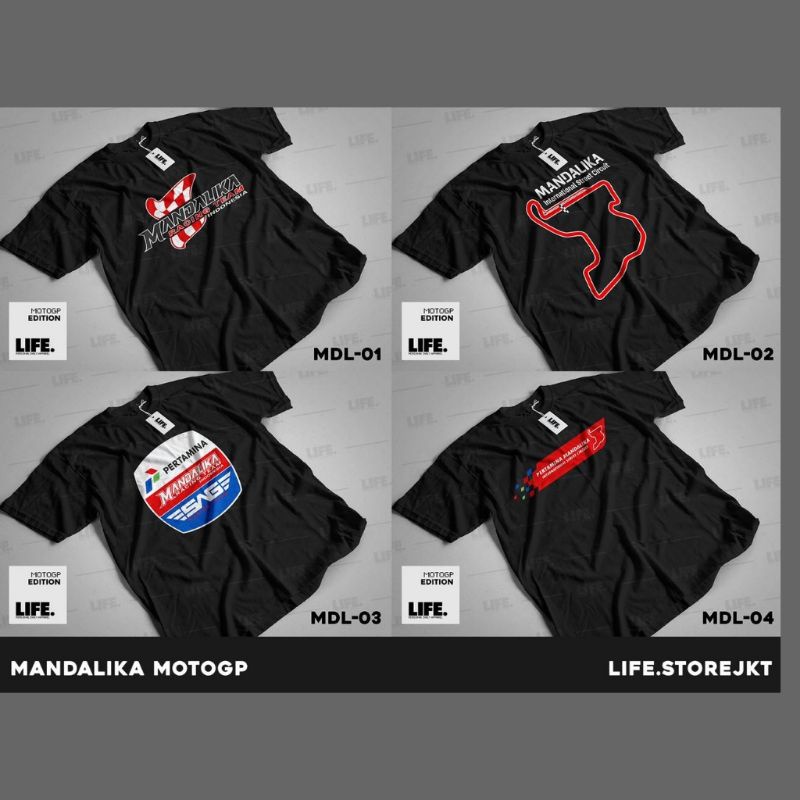 Baju Kaos Atasan Mandalika MotoGP Dewasa / T-shirt Katun 30s / Kaos Katun Pria Wanita