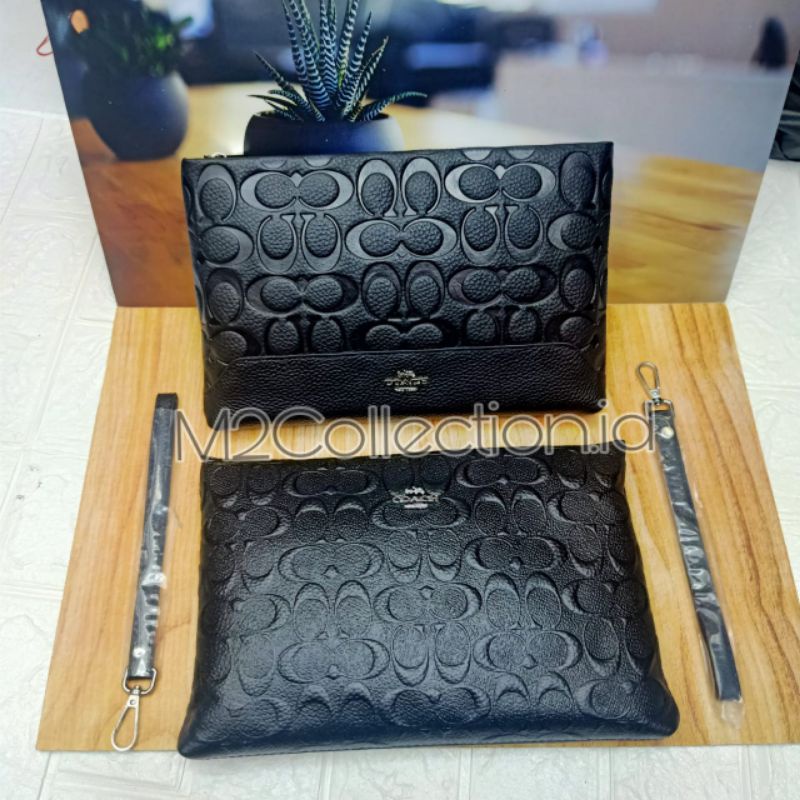 Clutch Coach Leather embos Handbag Tas Tangan Premium Quality