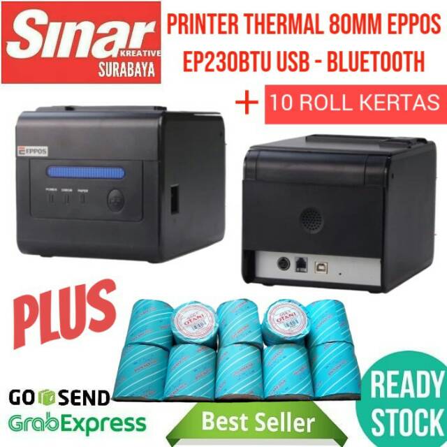 

PRINTER BLUETOOTH THERMAL 80MM EPPOS EP230BTU + 10 ROLL KERTAS THERMAL