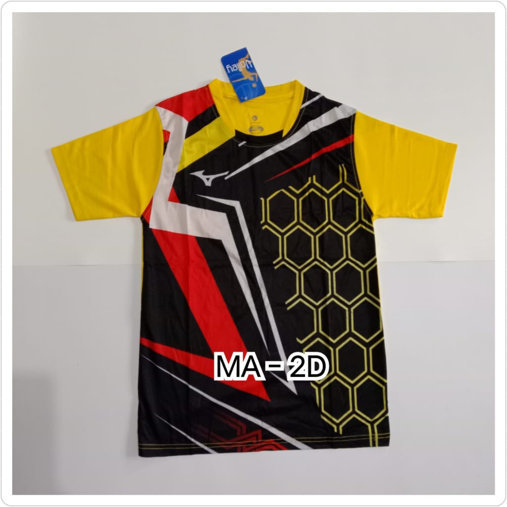 Baju Voli Anak Mizuno Hitam Printing
