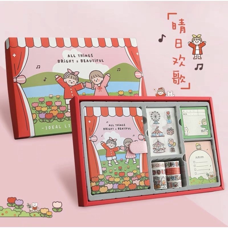 cute diary book set korea ada sticker