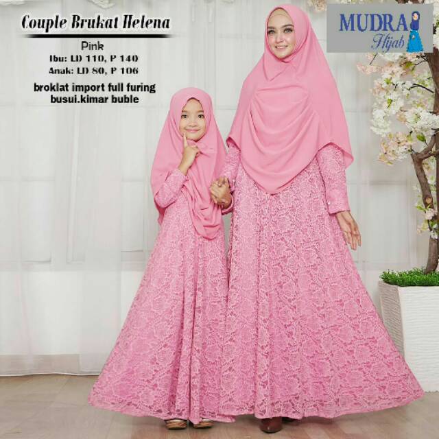Gamis Couple Mom & Kids Brokat Helena by Mudra