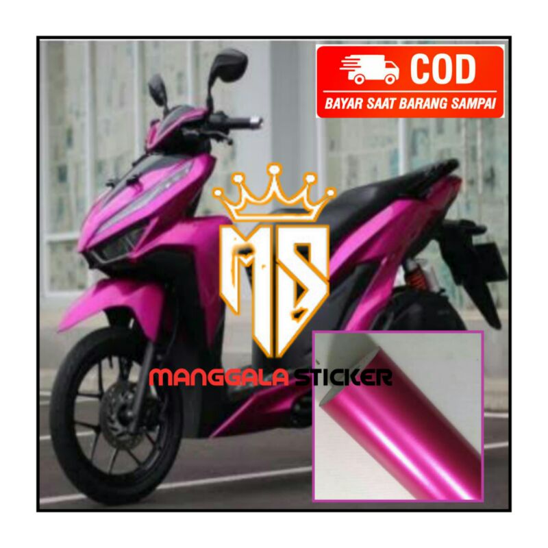 Stiker skotlet motor pink metalik doff / skotlet metalik dof untuk body motor dan mobil