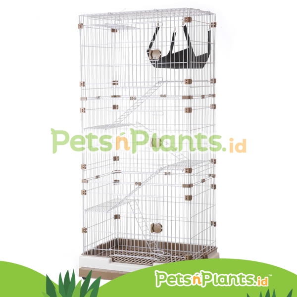 Kandang Kucing Premium Cat Cage Import 4 Tingkat 73x53x161 RODA + TRAY Mudah Dibersihkan