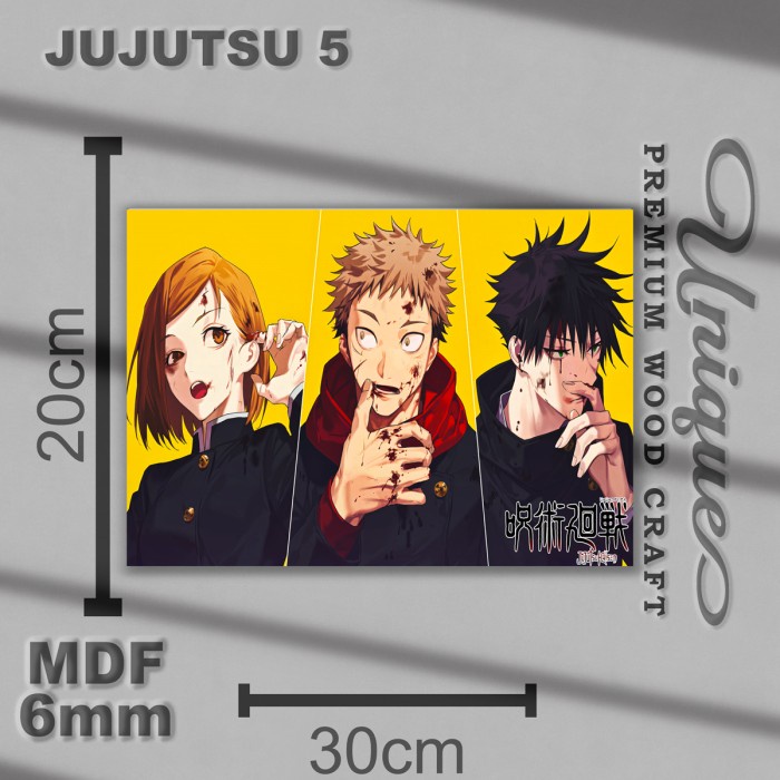 Hiasan Dinding Kayu Jujutsu No Kaisen - Foto Poster MDF Pajangan Rumah