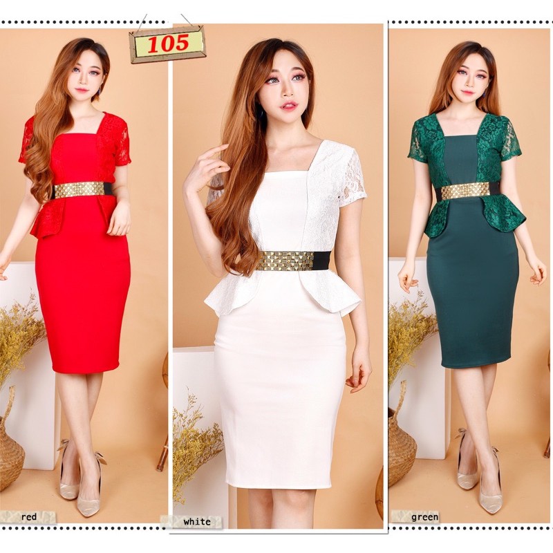 Kathryn collection # 105,  Dres rok span scuba Import premium kombinasi brukat gliter free belt