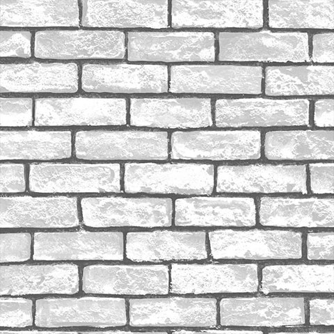 wallpaper dinding  roll besar korea motif batu bata  putih  