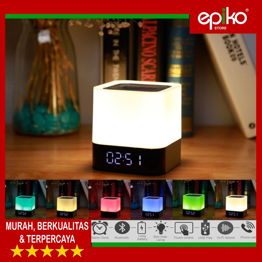 3 in 1 Jam Alarm + Speaker Bluetooth + Lampu Tidur RGB LED