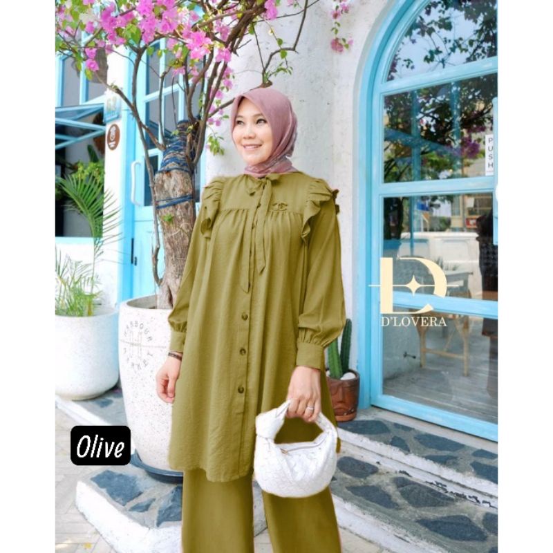 JOANA SET TUNIK AIRFLOW IMPORT/ FASHION WANITA/ STELAN CELANA/ SETCEL