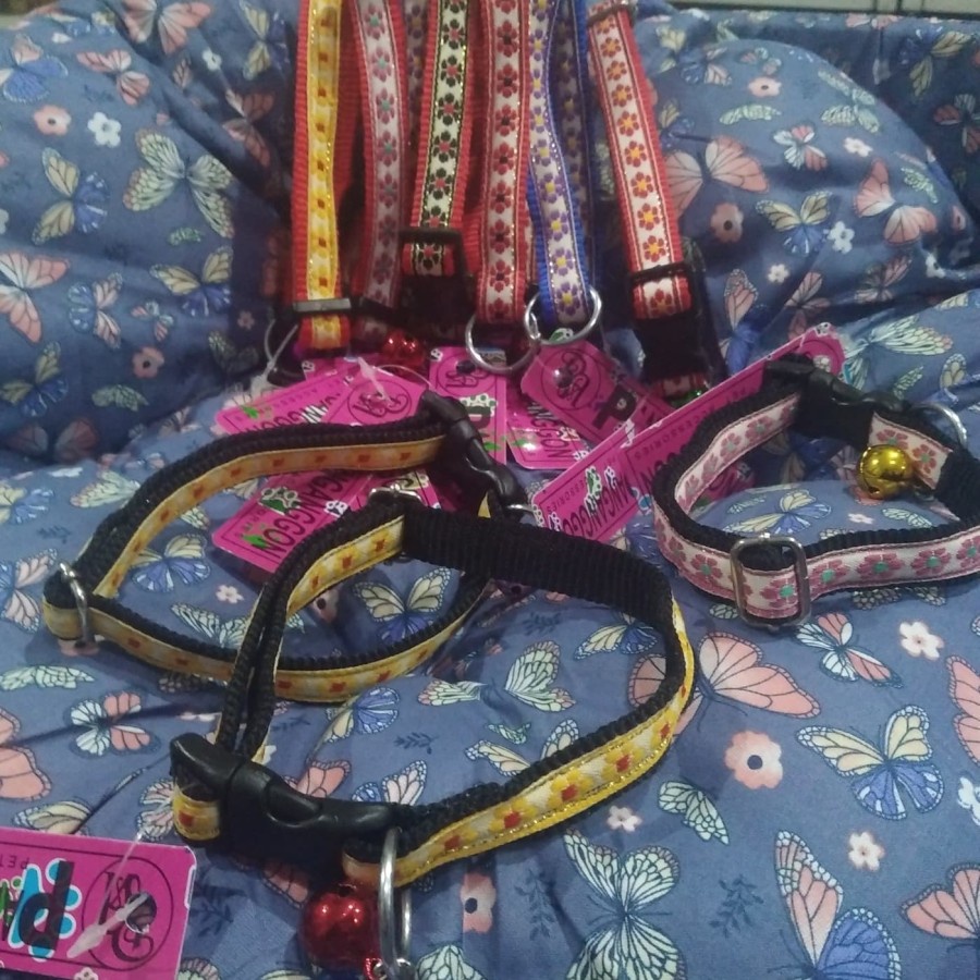 kalung kucing anjing / p kalung motif m lonceng krincing warna warni