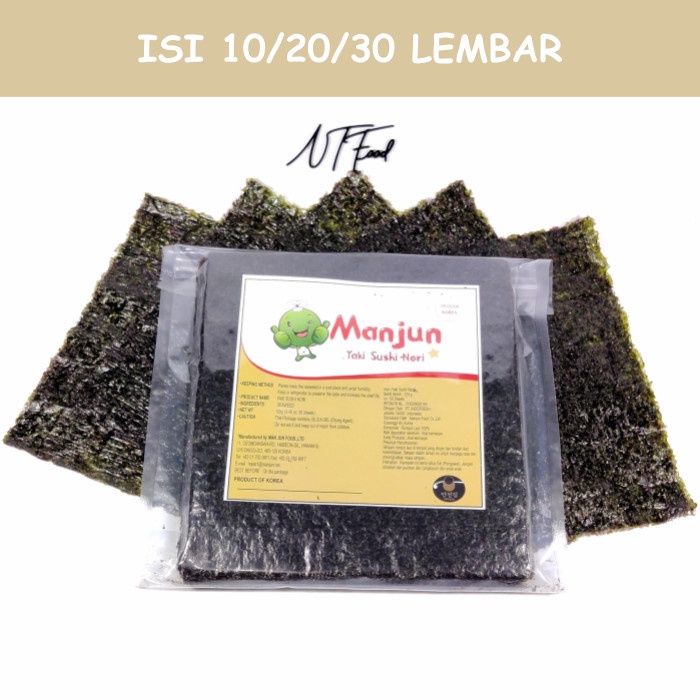 

NEW Manjun Nori Yaki Sushi Rumput Laut - Lembaran Harga Grosir - 10 Lembar