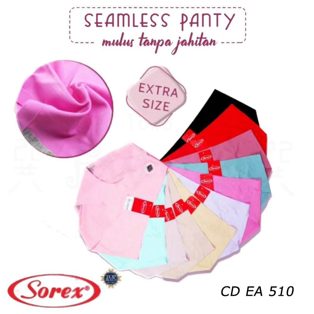 CD Wanita Seamless Anti Nyeplak Sorex EA510 Tanpa Jahitan Berukuran Midi dan Free Size (XL--XXL)