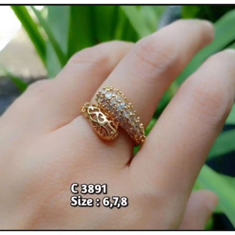 cincin motif cobra kombi perhiasan wanita cincin fashion