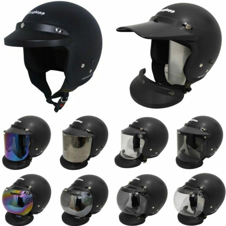[[BISA COD]] Helm Cargloss Original Retro Hitam Doff