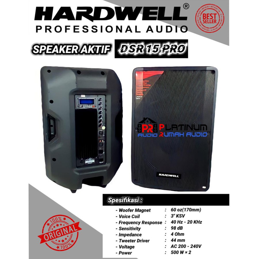 Speaker Aktif HARDWELL DSR15PRO DSR 15PRO DSR 15 PRO ORIGINAL 15 inch