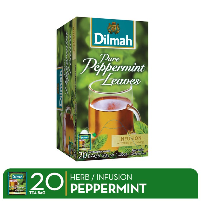 

Teh-Daun- Dilmah Infusion Tea Pure Peppermint - Teh Celup - Envelope 20S -Daun-Teh 800 Teh-Makanan-