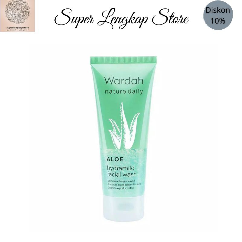 WARDAH NATURE DAILY ALOE HYDRAMILD FACIAL WASH/ SABUN MUKA ALOE VERA MURAH/COD/ GRATIS ONGKIR