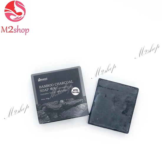 [ HBC ] Hanasui Bamboo Charcoal Soap With Scrub