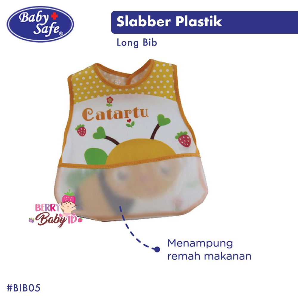 Baby Safe Waterproof Long Bib Slabber Plastik Celemek Makan Bayi BIB05 BBS078 Berry Mart