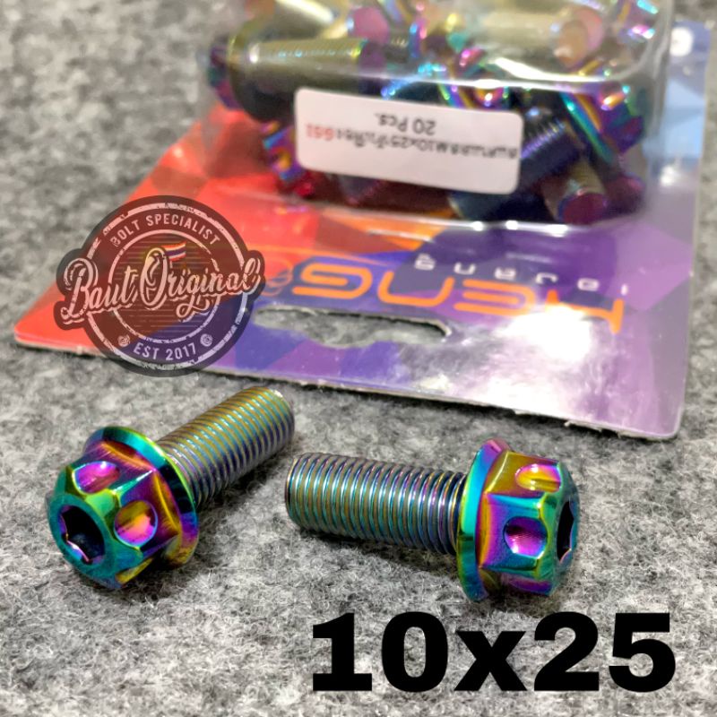 Baut probolt 10x25 rainbow gs1 drat 14 panjang 2.5 cm heng thailand