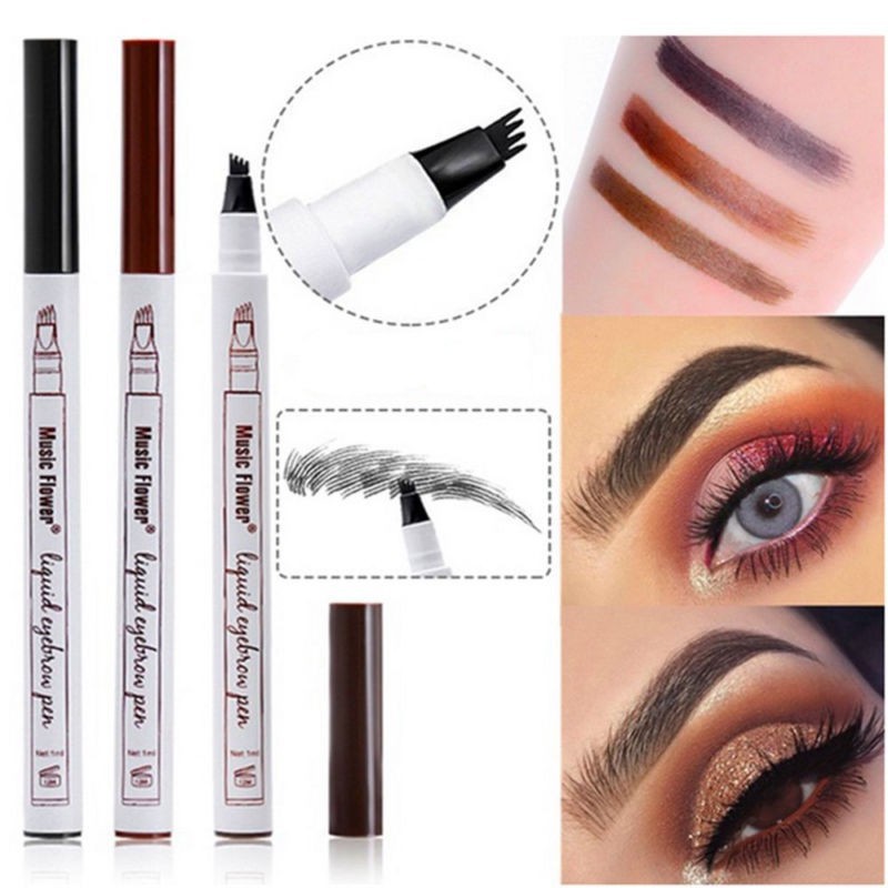 BIG SALER!! PENA / PENSIL ALIS 4 FORK TIP ORIGINAL EYEBROW TATTOO MAKEUP WATERPROOF COSMETIC