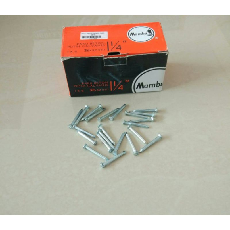 Paku beton 1 1/4 Putih / Paku Beton Marabu Putih 3 Cm / Paku Beton 3cm