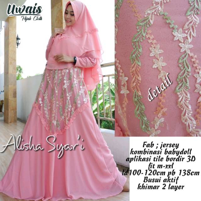 RHS ~ alisha syari gamis syari brukat premium ori solo by uwais