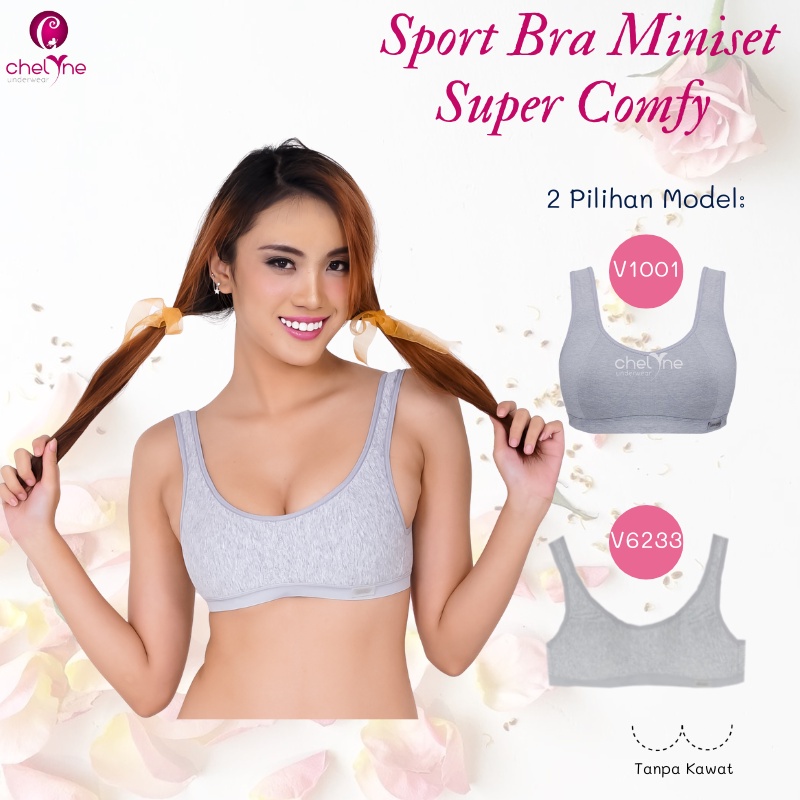 BH Chelyne Sport Bra Miniset V1001 / V6233 Basic Daily Bra Dengan Kaitan Belakang - BH Harian