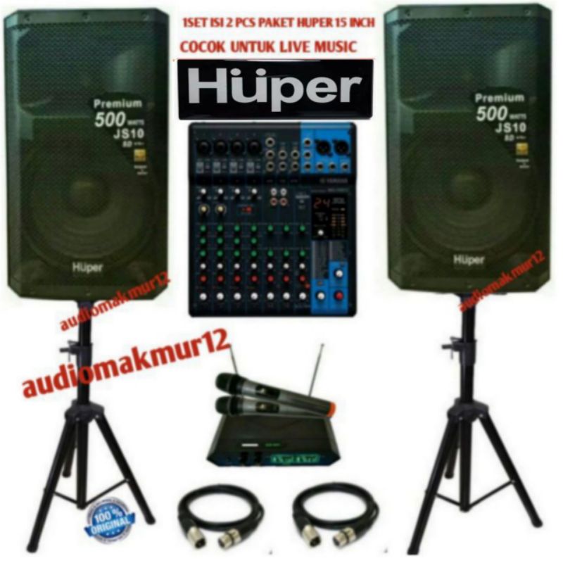 Paket sound sistem Huper js10 15inch js 10 Huper  original cocok untuk outdoor