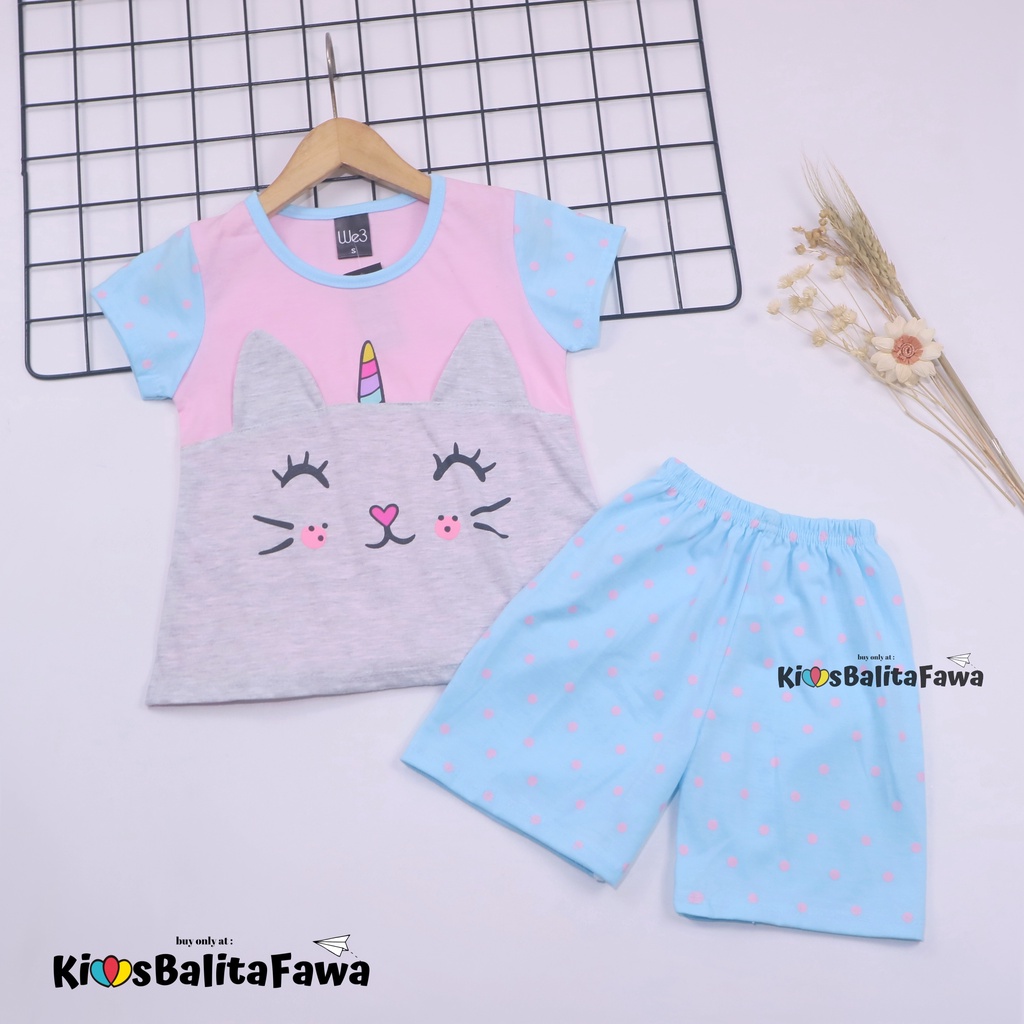 Setelan Momo Kids Size Bayi-3 Tahun / EXPORT Quality Baju Karakter Kaos Lengan Pendek Celana Pendek